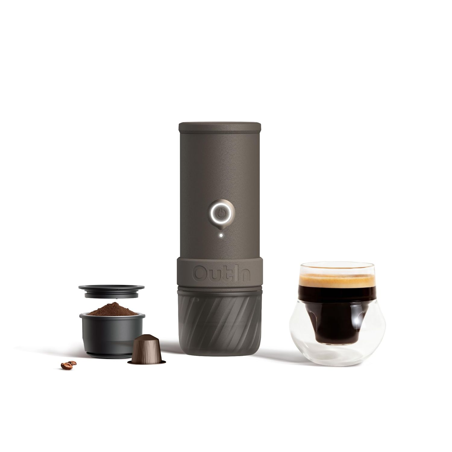 OutIn Mino Portable Electric Espresso Machine, Mini Camping Coffee Maker for Travel, Pocket Sized C…