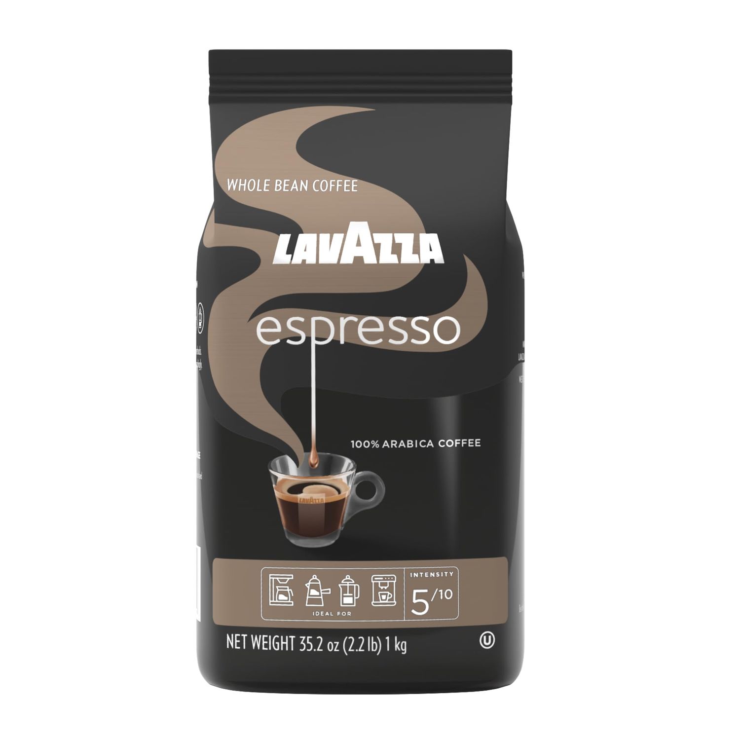 Lavazza Caffe Espresso Whole Bean Coffee Blend, Medium Roast, 2.2-Pound Bag