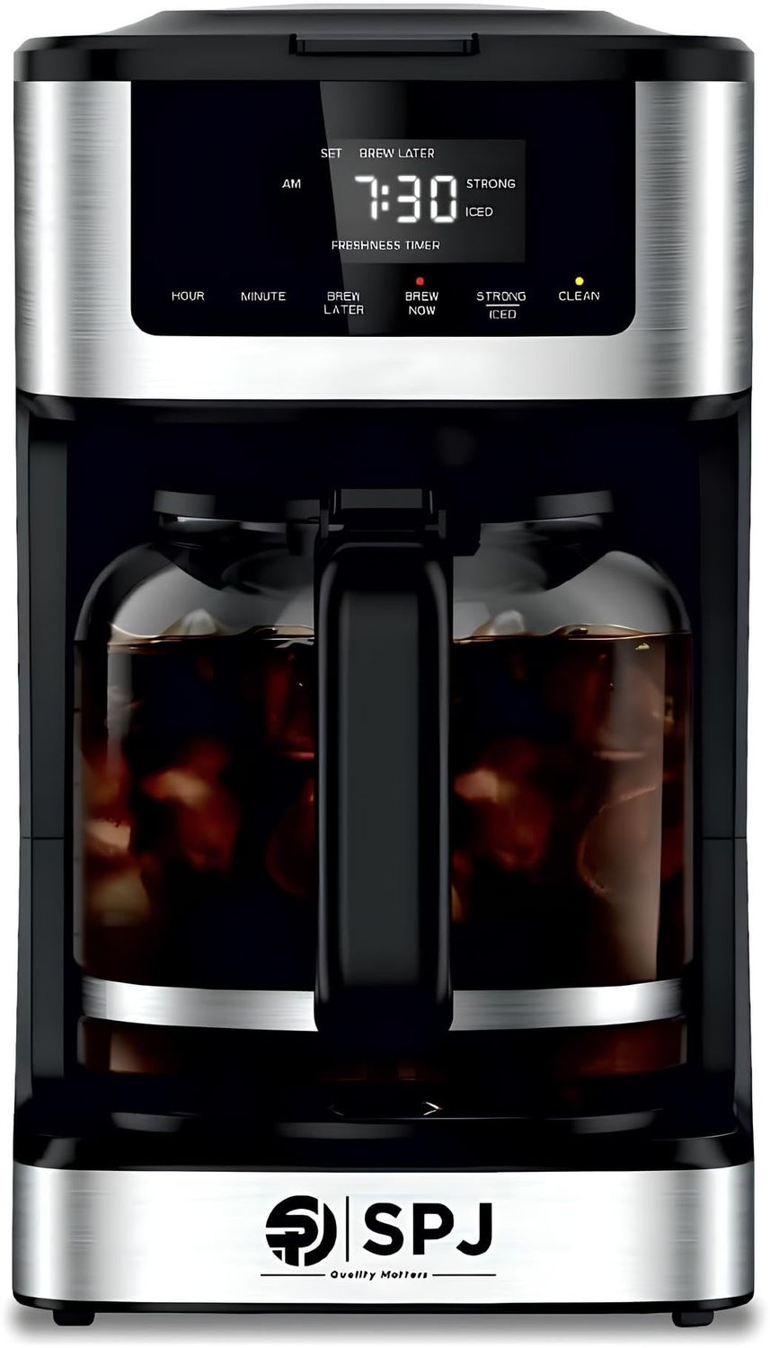 SPJ 12-Cup Coffee Maker – Hot &amp; Iced Brew Machine with Brew-Strength Control, Self-Clean, Fast Brew…
