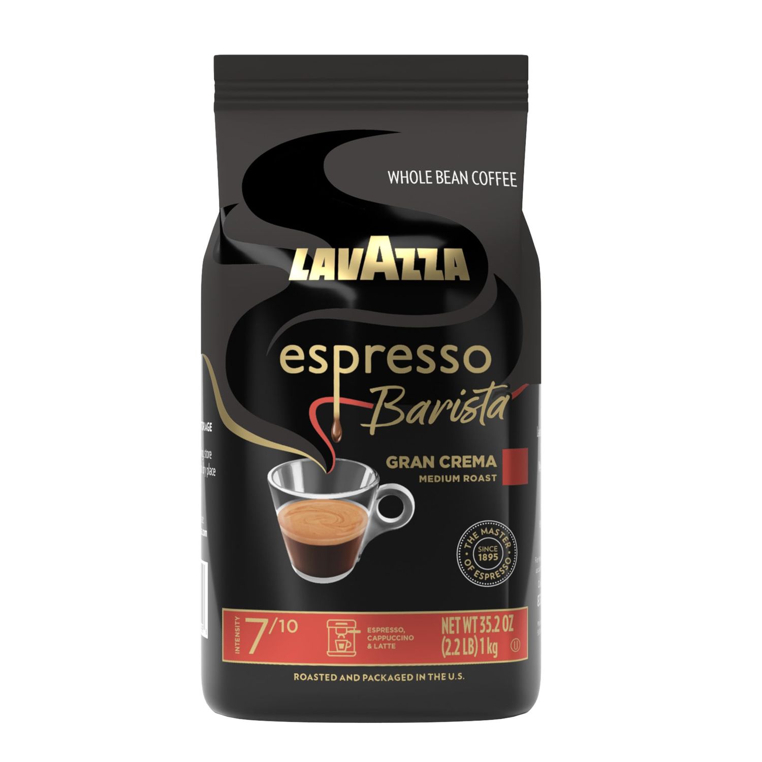 Lavazza Espresso Barista Gran Crema Whole Bean Coffee Blend, Medium Espresso Roast, Oz Bag (Packagi…