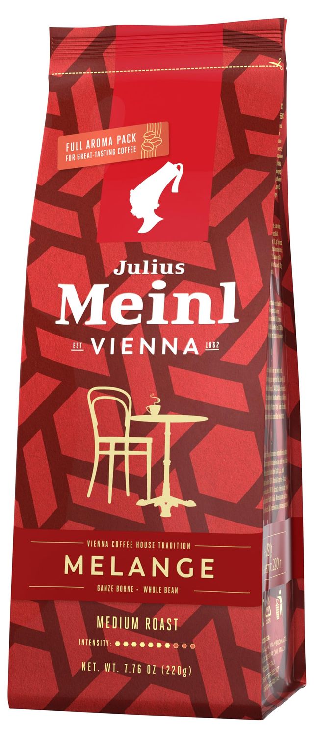 Julius Meinl Vienna Melange Coffee Beans, Medium Roast, Intensity 7, 220g of Arabica &amp; Robusta Coff…