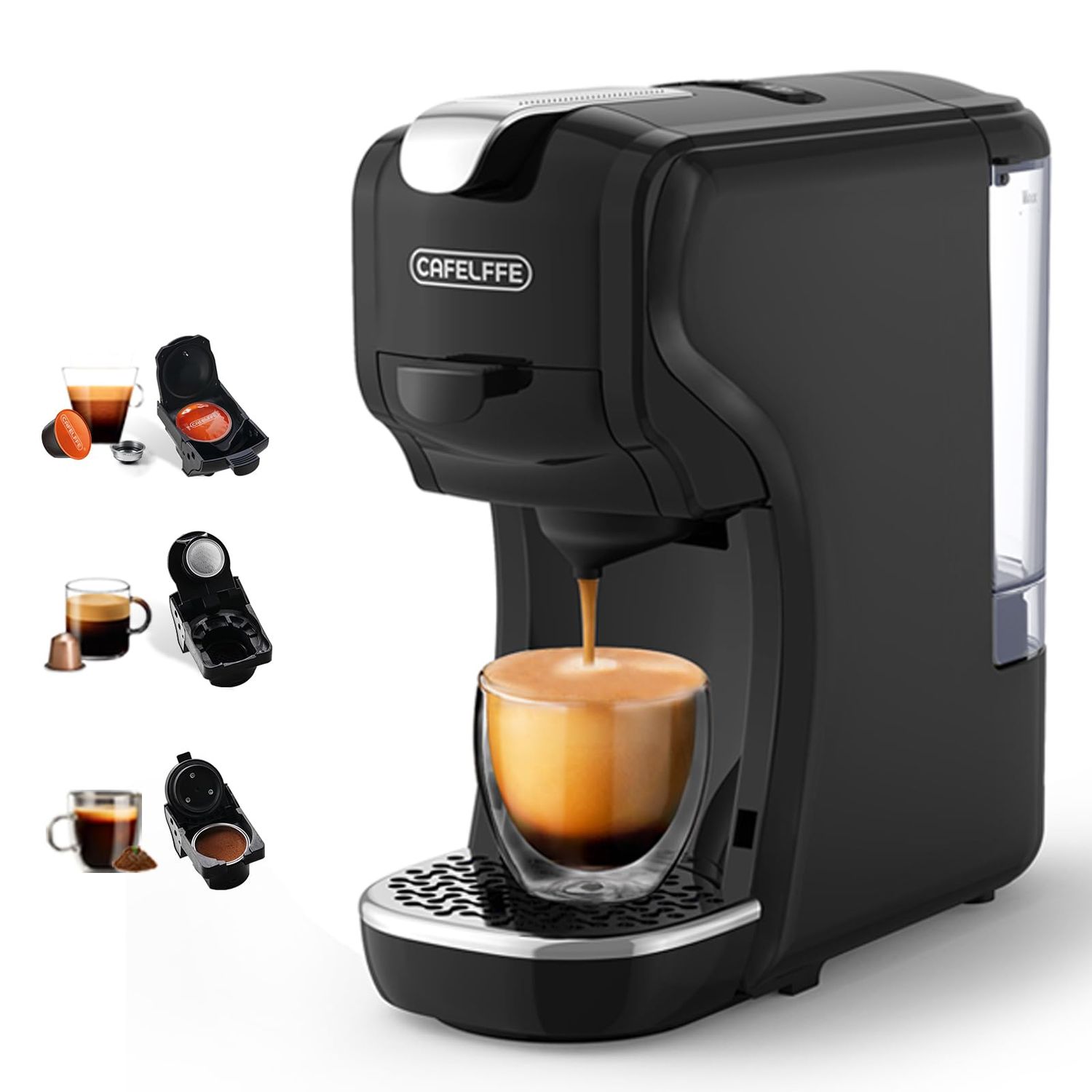 Cafelffe MK-611 3 in 1 Capsule Pod Coffee Machine Maker with 19 Bar Pressure,Adjustable Cup Height,…