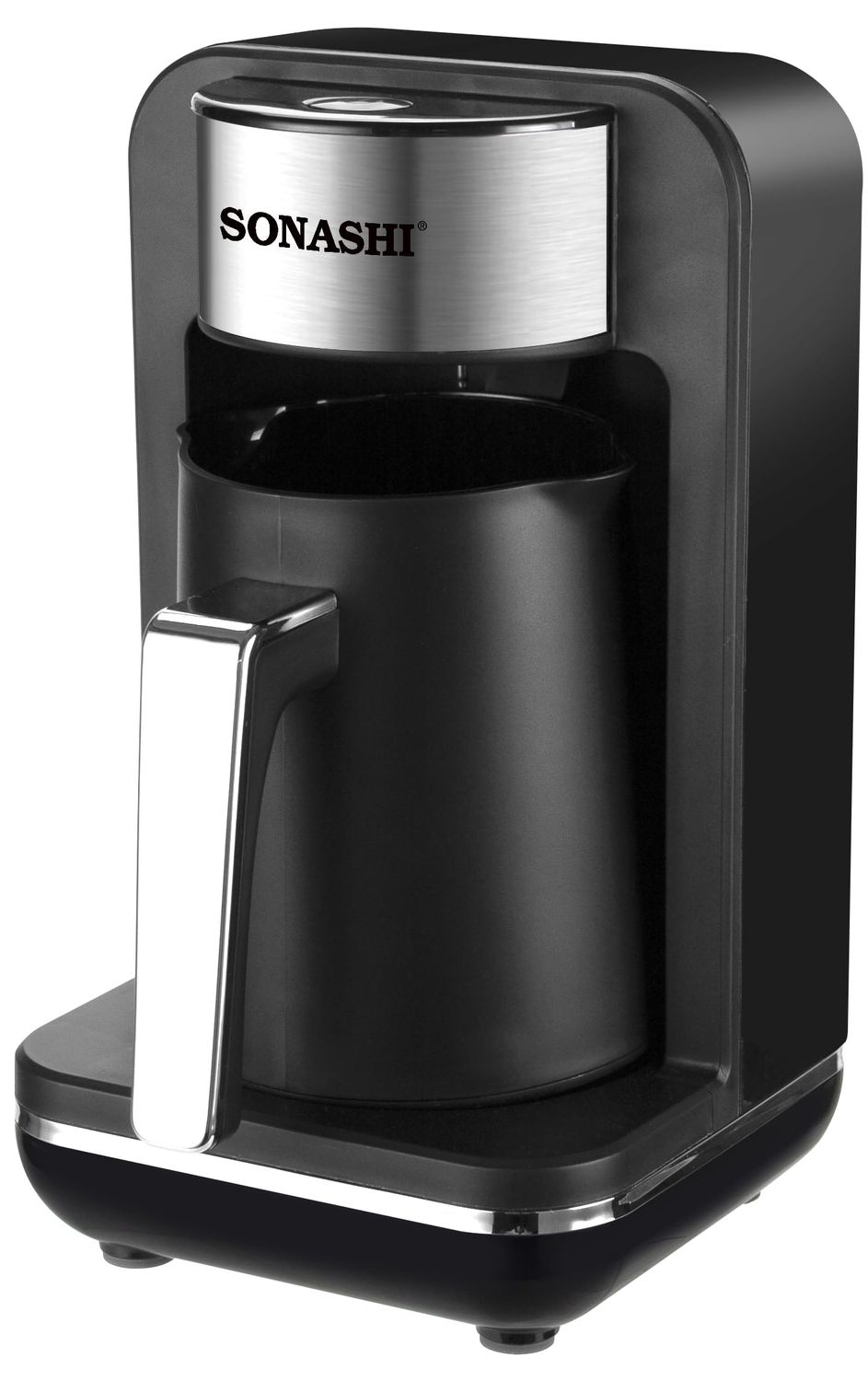 Sonashi Turkish Coffee Maker [Black] STCM-4974-500W Coffee Machine w/Double-Sided Pot, Light &amp; Soun…