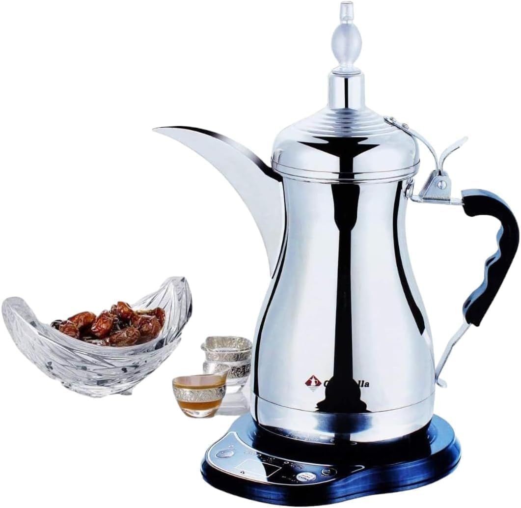 Gulf Dalla Electric Arabic Coffee Maker, 1000ml Capacity, 1000W, Stainless Steel, Digital Controls …
