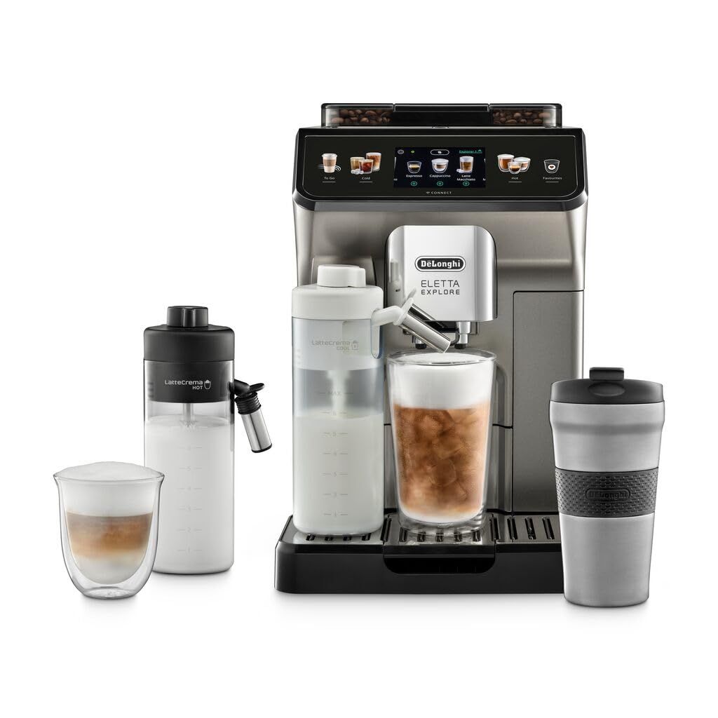 De'Longhi Eletta Explore Bean to Cup coffee machine with Latte cream Hot and cool Technology, Cold …