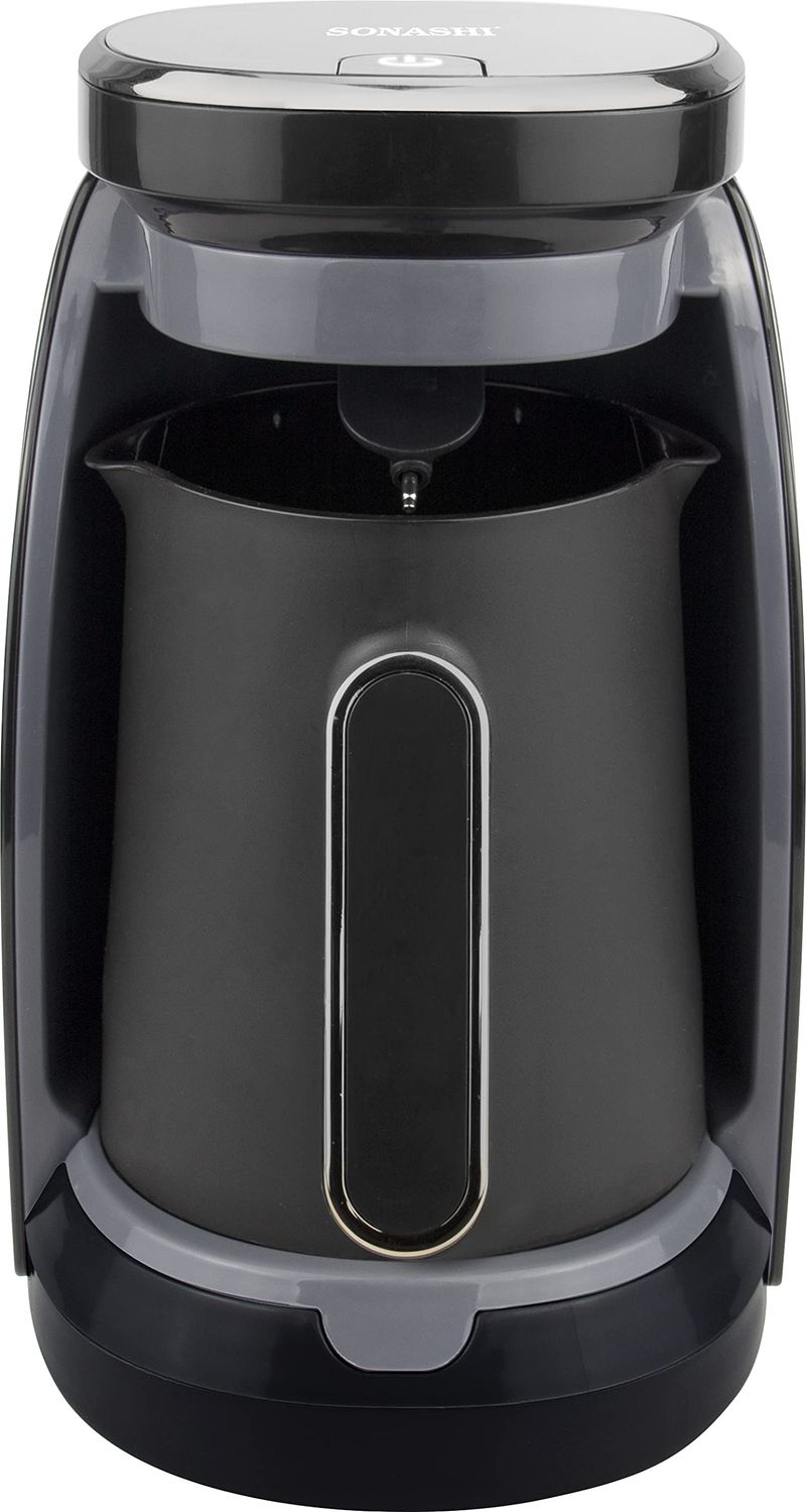 Sonashi Turkish Coffee Maker [Black-Gray-Silver] STCM-4962-500W Coffee Machine w/Double-Sided Pot, …