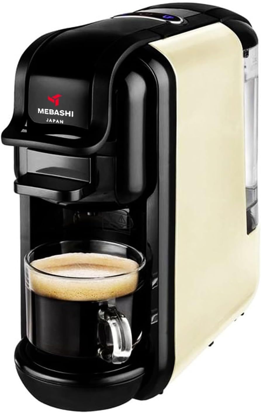 MEBASHI 3-in-1 Multi Capsule Coffee Machine, 0.6 L, 19 Bar, (ME-CEM302) (White)|1450W