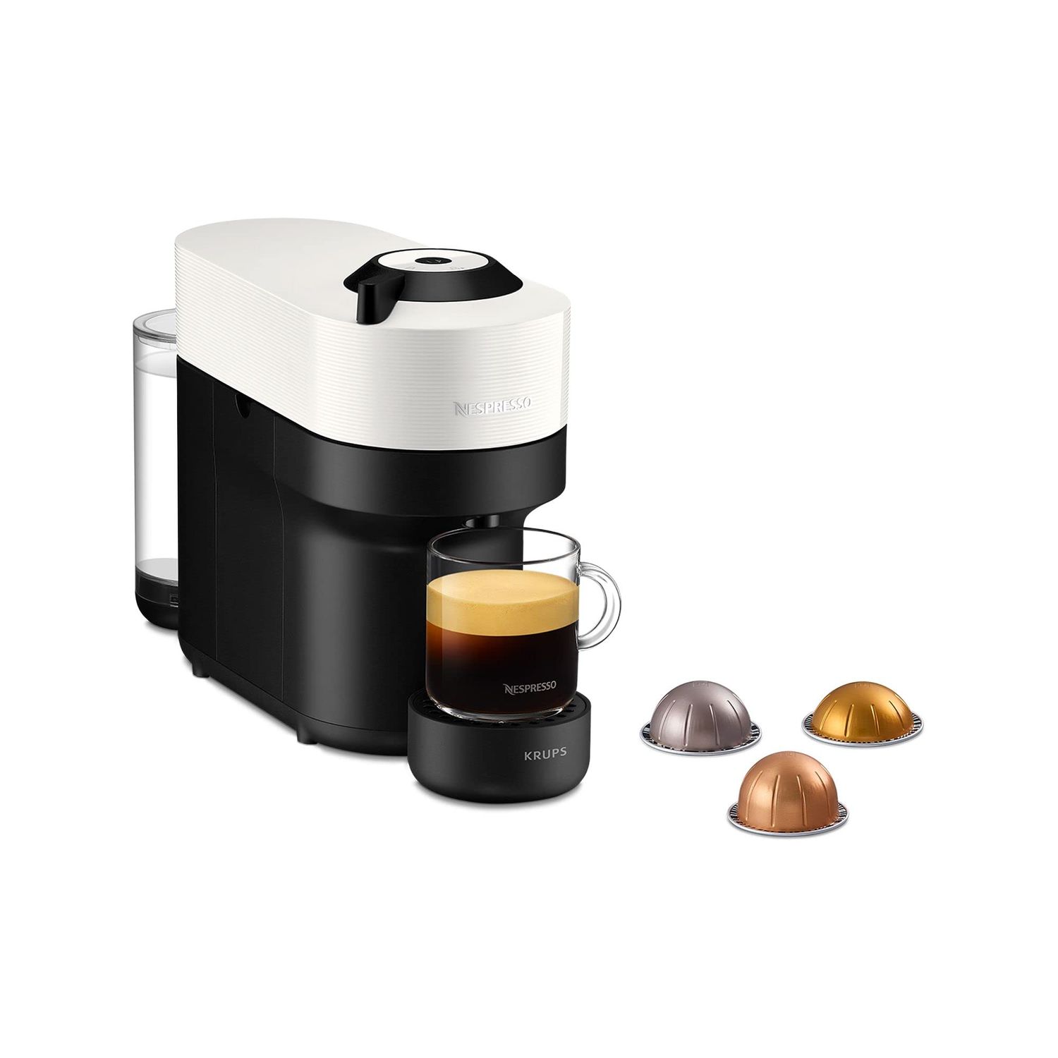 Nespresso Vertuo Pop Coffee Pod Machine by Krups, 560 milliliters, Coconut White, XN920140 - Intern…