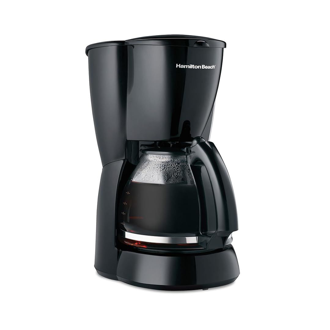 Hamilton Beach 12-Cup Drip Coffee Maker,Lighted On Button,Progrmable,Cone-Shaped Filter, Non-Stick …