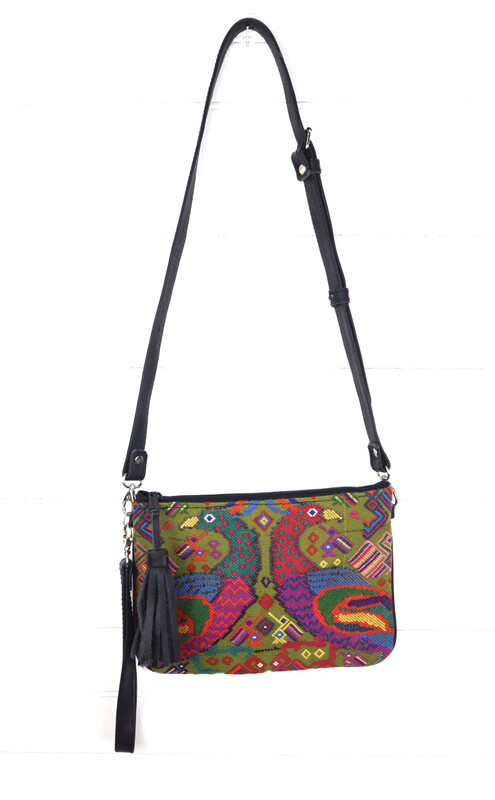 Leather + Huipil Cross Body Clutch - No. 204 Leather + Huipil Cross Body Clutch - No. 204