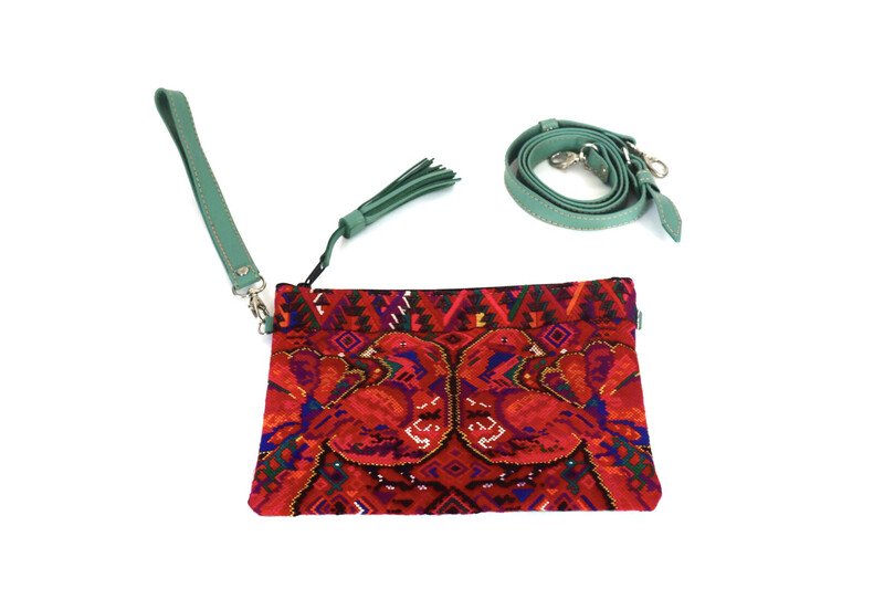 Leather + Huipil Cross Body Clutch - No. 202 Leather + Huipil Cross Body Clutch - No. 202