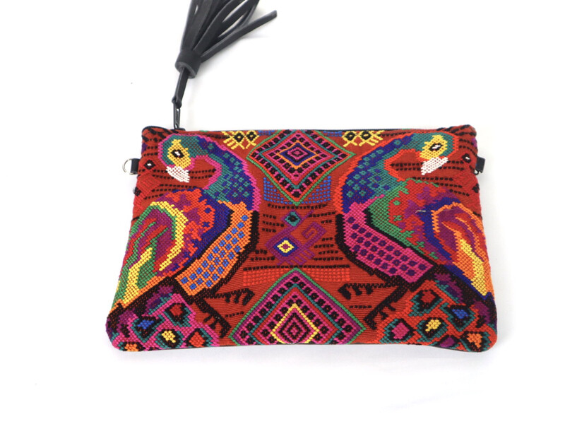 Leather + Huipil Cross Body Clutch - No. 216 Leather + Huipil Cross Body Clutch - No. 216