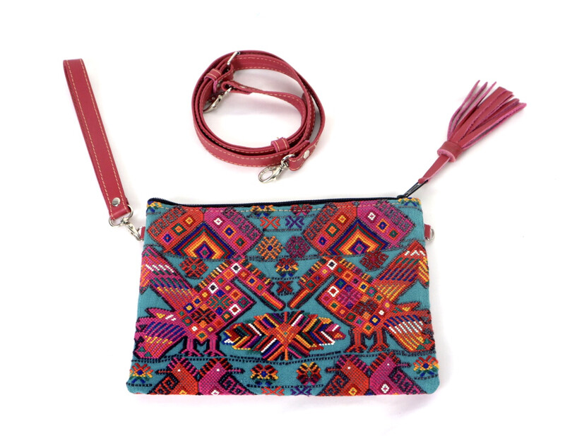 Leather + Huipil Cross Body Clutch - No. 218 Leather + Huipil Cross Body Clutch - No. 218
