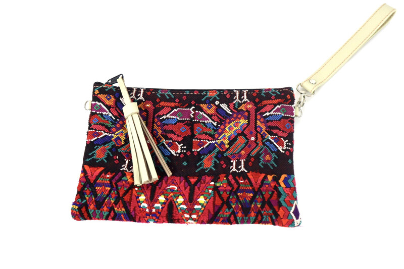 Leather + Huipil Cross Body Clutch - No. 217 Leather + Huipil Cross Body Clutch - No. 217
