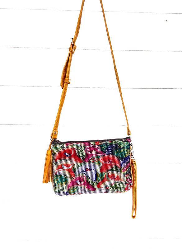 Leather + Huipil Cross Body Clutch - No. 219 Leather + Huipil Cross Body Clutch - No. 219