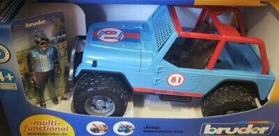 Bruder Toys - Blue Jeep Wrangler with driver