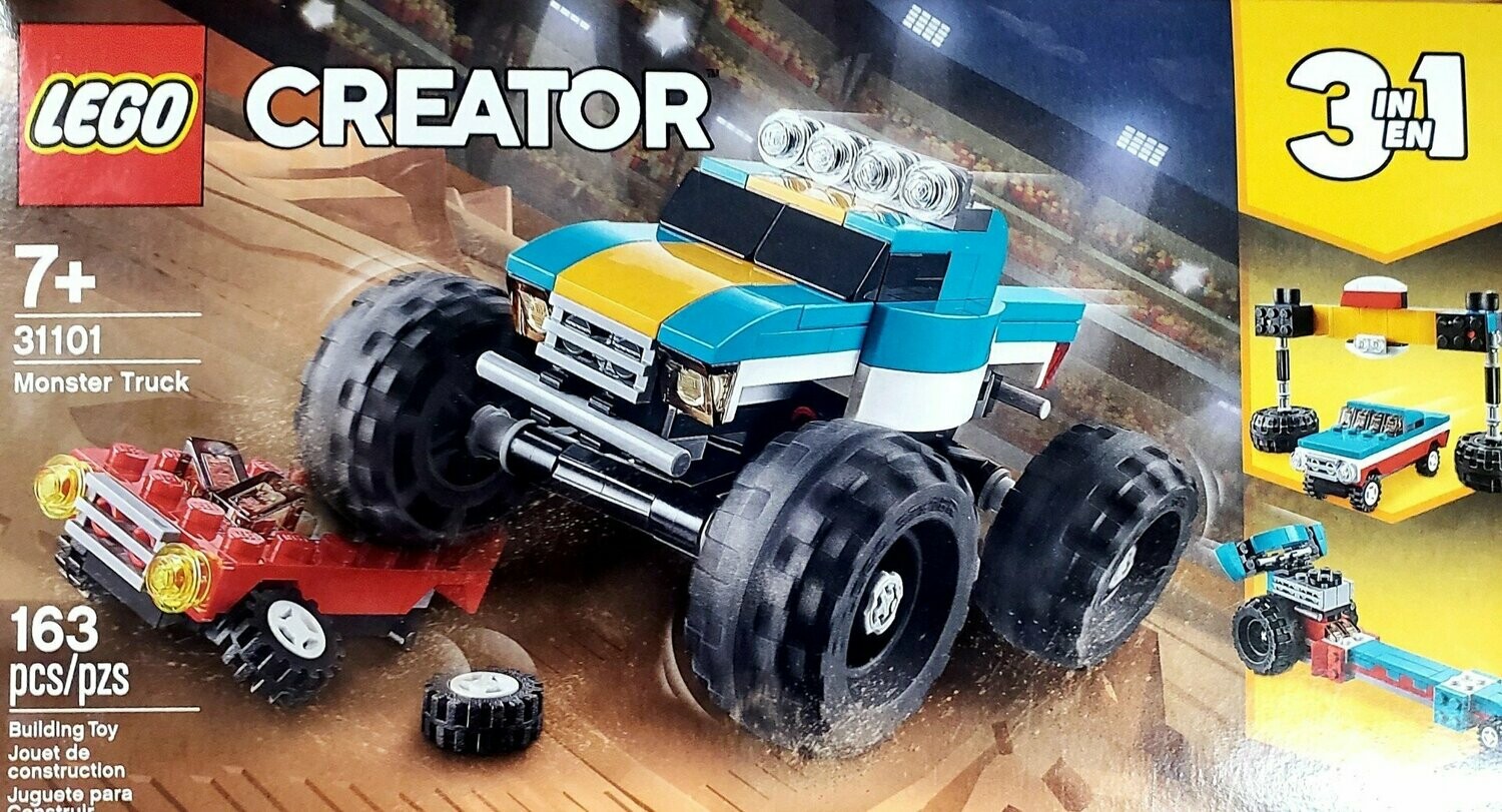 LEGO Creator 3in1 Monster Truck Toy 31101 Cool Building Kit for Kids, New  2020