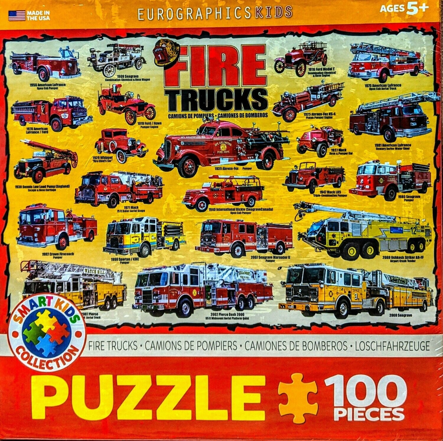 Fire Trucks Kids Puzzle - 100 pcs