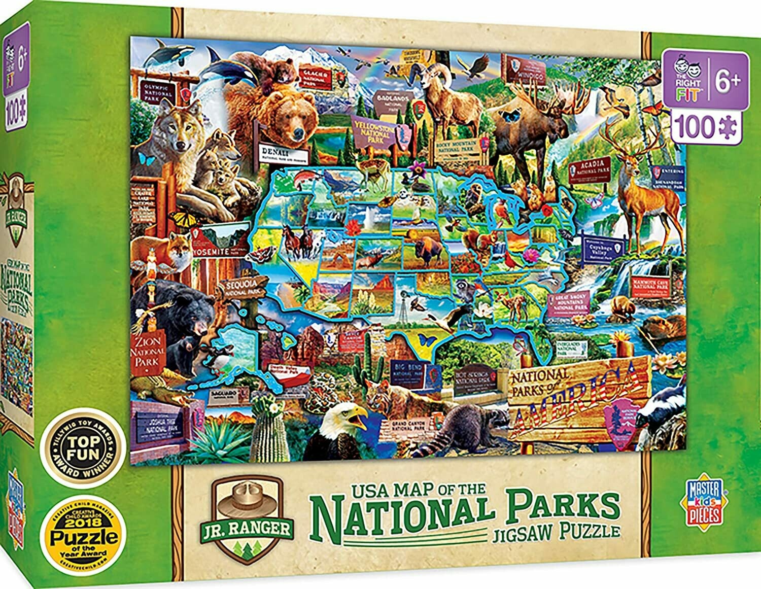 USA Map of the National Parks Puzzle - 100 pcs