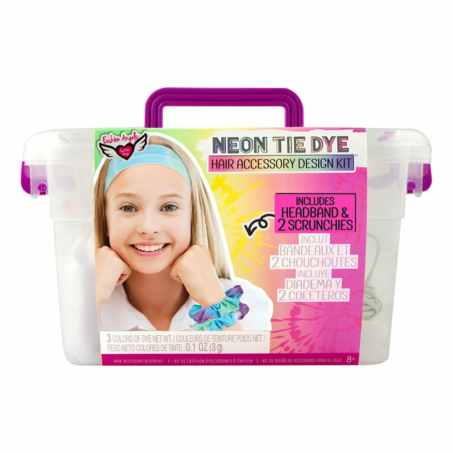 Neon tie dye hair accessories design kit
