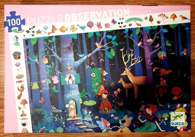 EeeBoo Puzzle Observation & Poster 100 pieces. Enchanted Forest.