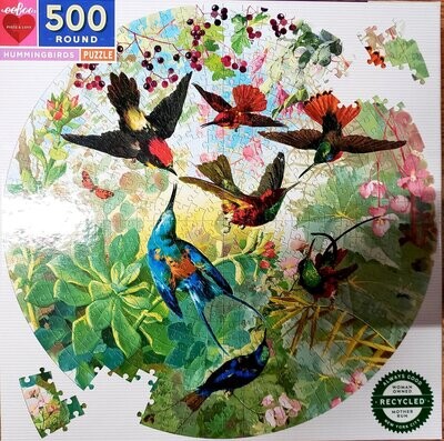EeeBoo 500 pieces round puzzles hummingbirds