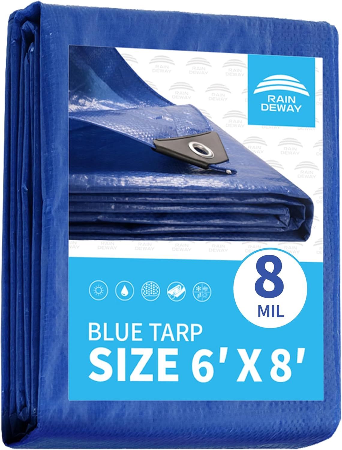 BLUE POLY-TARP, Size: 6 X 8'