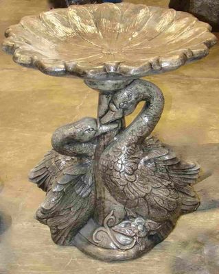 Double Swan Birdbath
