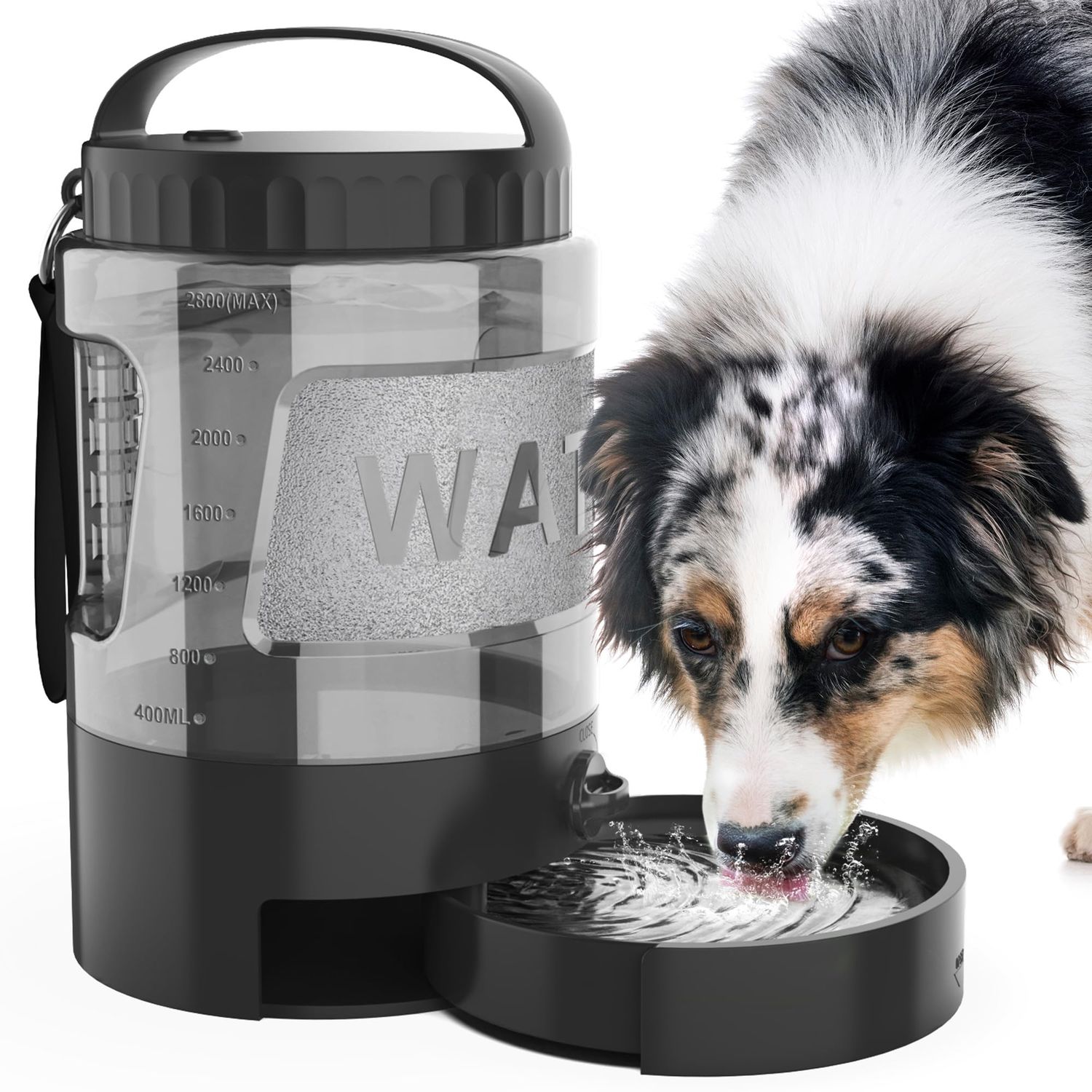 Dog Water Bottle Bowl Dispenser - 95OZ Large Dog Travel Water Bottle Portable with Pull-Out Travel Water Bowl for Dogs Camping Hiking Traveling Beach Park Accessories, Leak-Proof Pet Water Dispenser