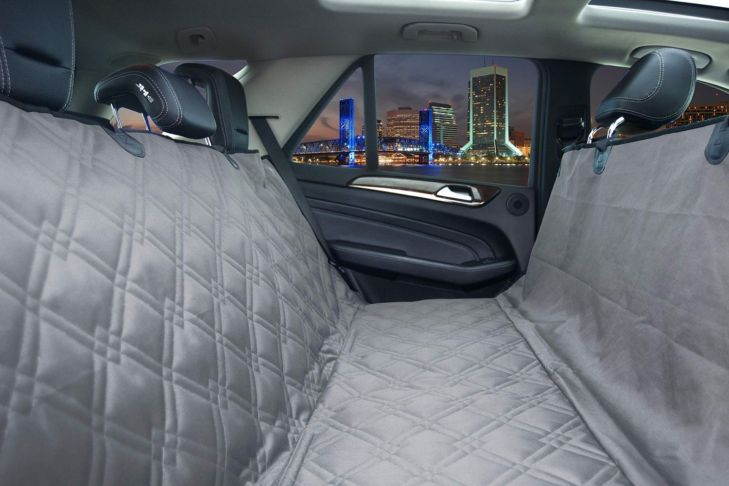 Bulldogology Dog Car Seat Cover Waterproof Heavy Duty Bench Dog Hammock Backseat Protector from Hair, Muddy Paws, Scratches - Pet Car Seat Cover for Cars Trucks SUVs (X-Large, Gray)