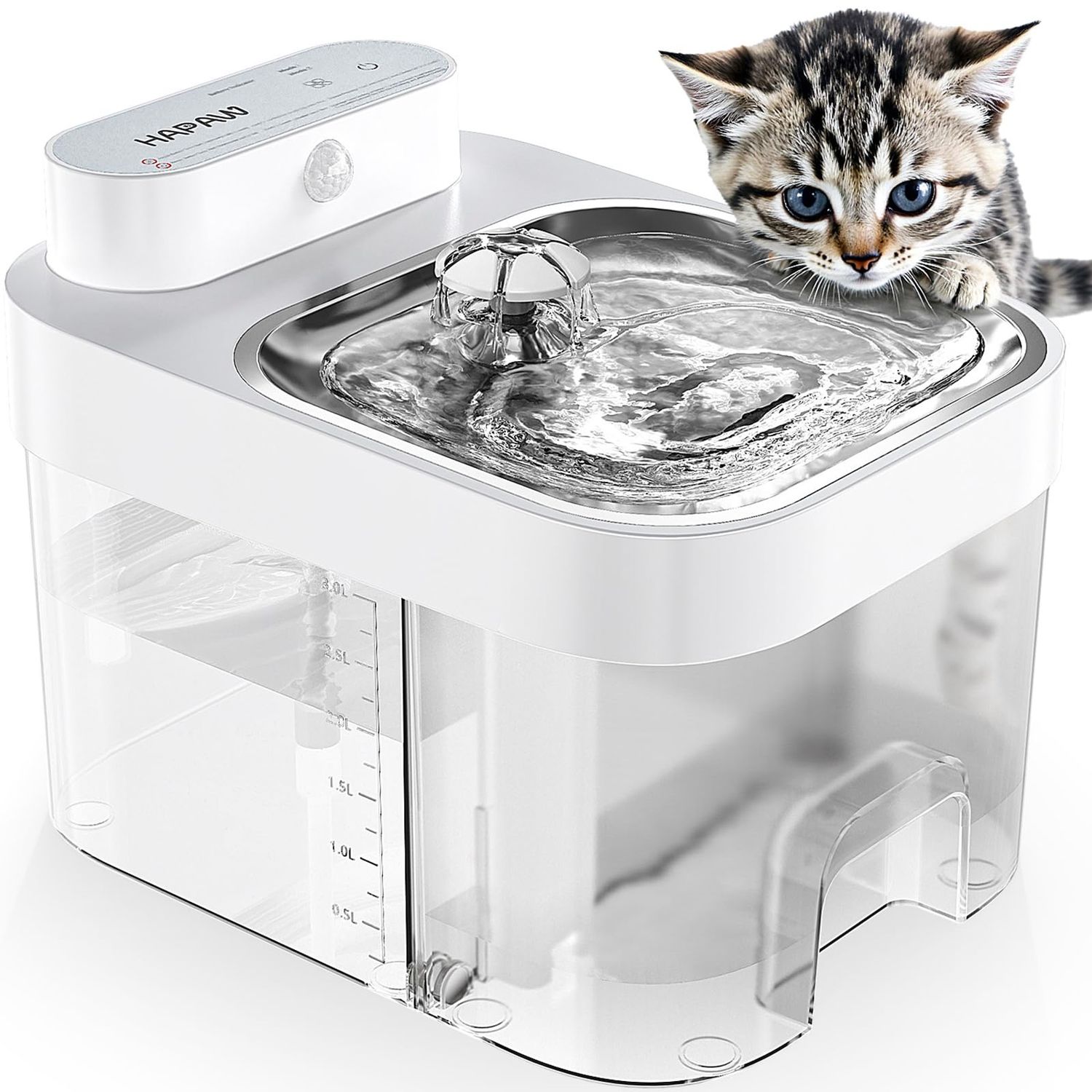 Cat Water Fountain, Wastewater Separation &amp; No Filter Cotton, Pet Water Dispenser with 101oz/3L Large Capacity Tank, Wireless Automatic Water Fountains for Cats Indoor Cat Watering Supplies