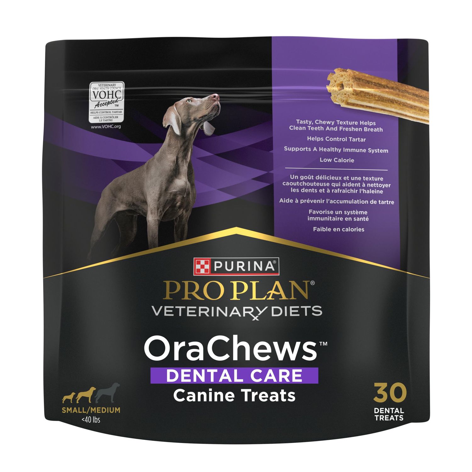 Purina Pro Plan Veterinary Diets OraChews - Small and Medium Breed Dental Chews for Dogs – 30 Treats