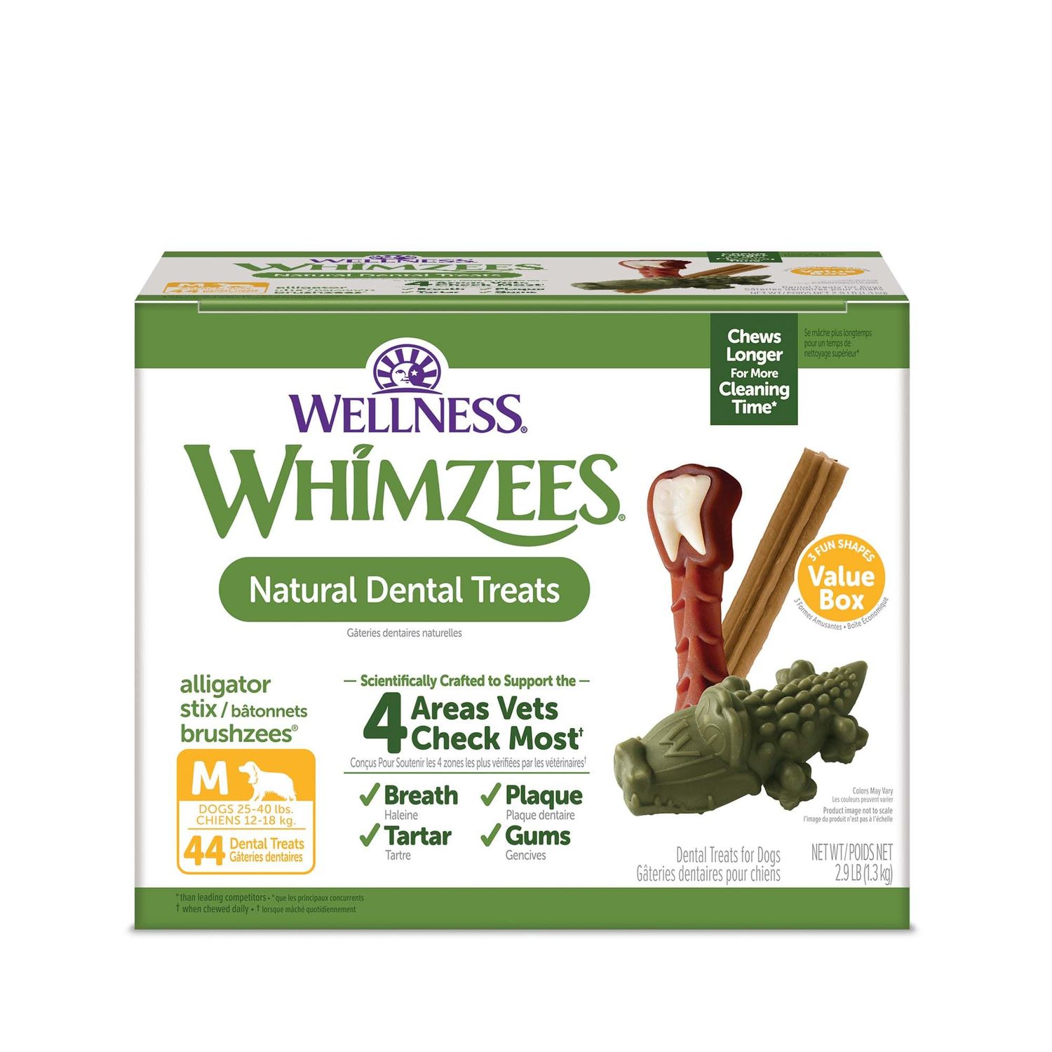 WHIMZEES Wellness Value Box Dog Dental Treats, Medium Size (44 Count)