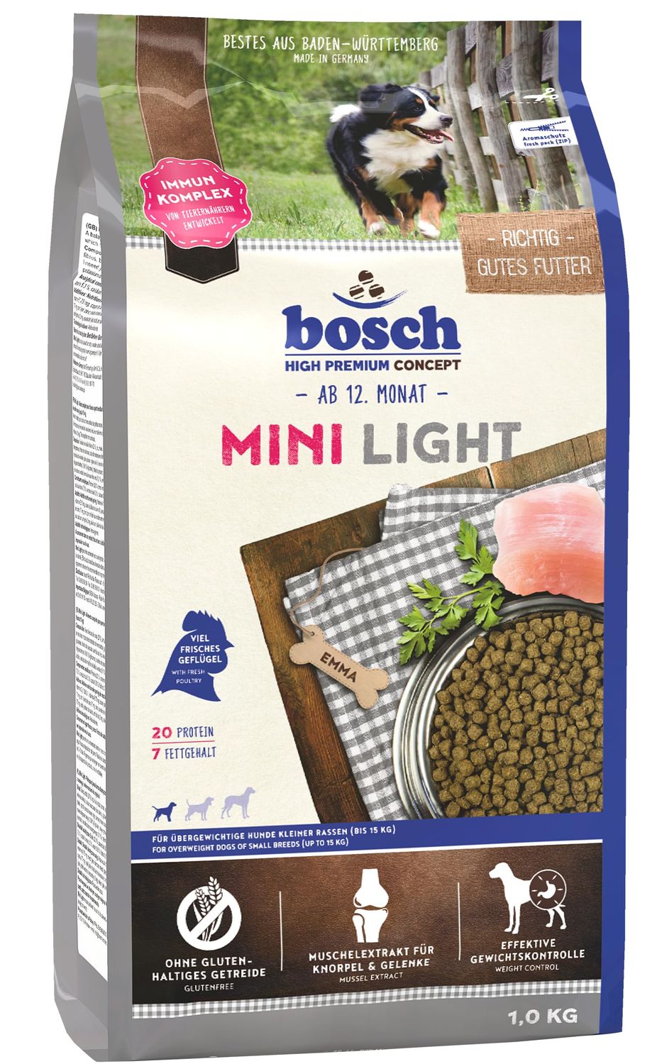 Bosch HPC Mini Light | Dry Dog Food for Overweight Dogs of Small Breeds (up to 15 kg), 1 x 2.5 kg