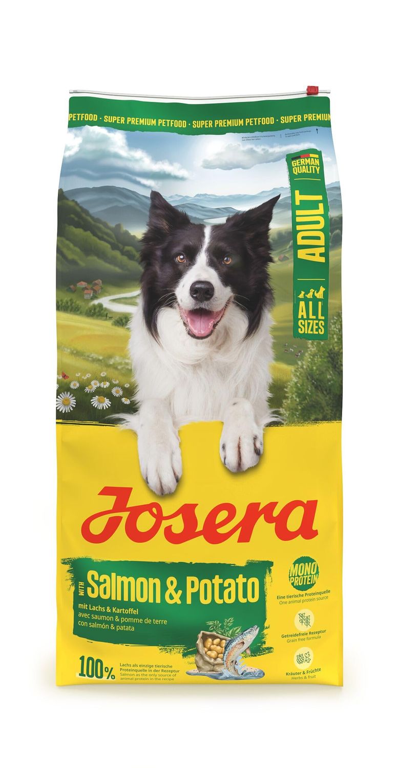 JOSERA Adult Salmon &amp; Potato (1 x 12.5 kg) | Premium Dry Food for Adult Dogs (Also Seniors) | Monoprotein - 100% Salmon | Low Protein | Grain-Free | Dog Food | Pack of 1