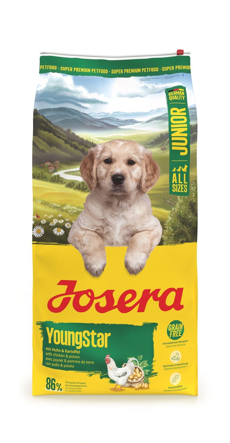 JOSERA Junior YoungStar Chicken &amp; Potato (1 x 12.5 kg) | Premium Dry Food for Growing Dogs | Puppy Food for Medium and Large Breeds for Optimal Care | Grain-Free | Pack of 1