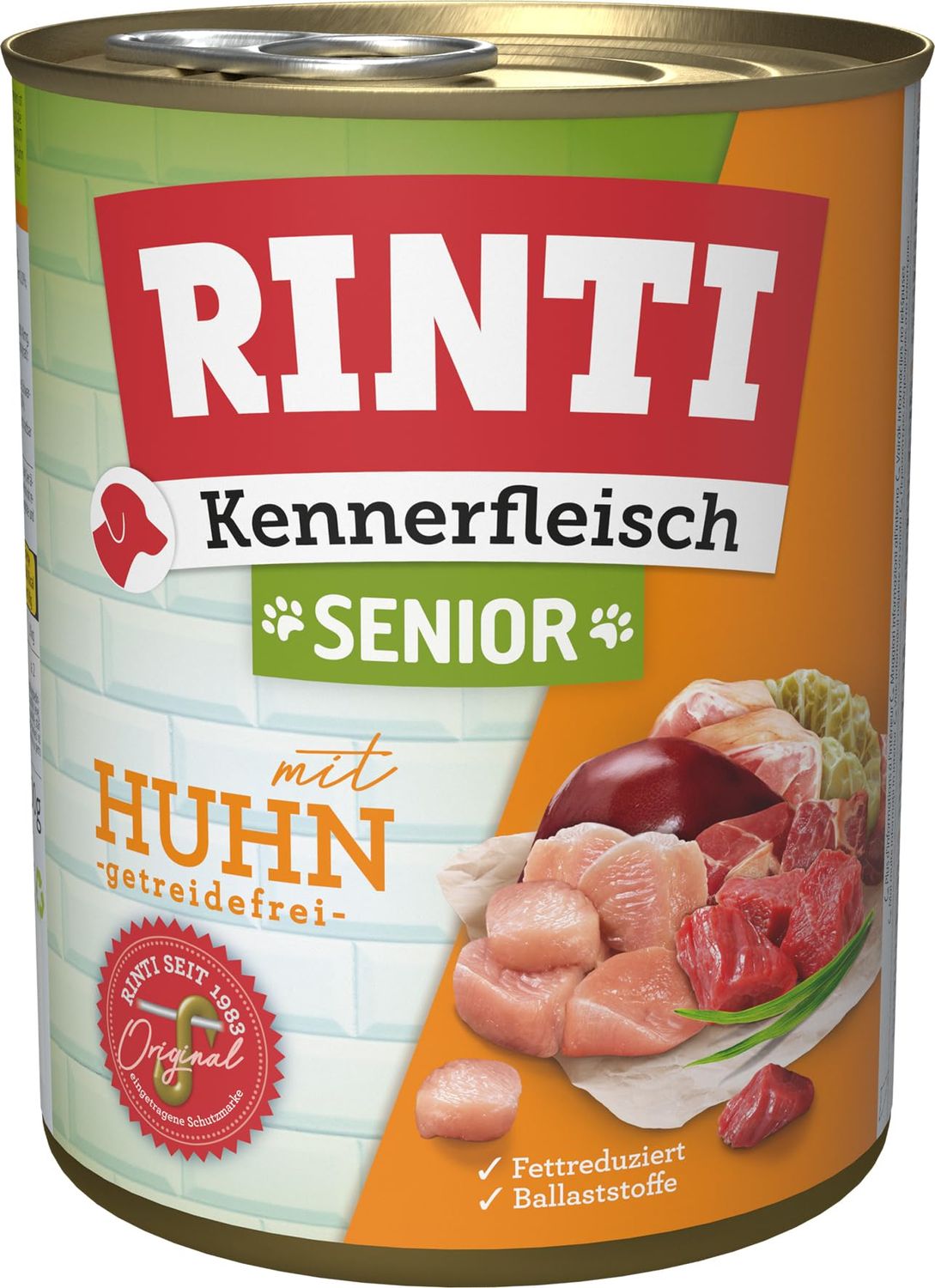 Rinti connoisseur meat SENIOR + chicken, pack of 12 (12 x 800 g)