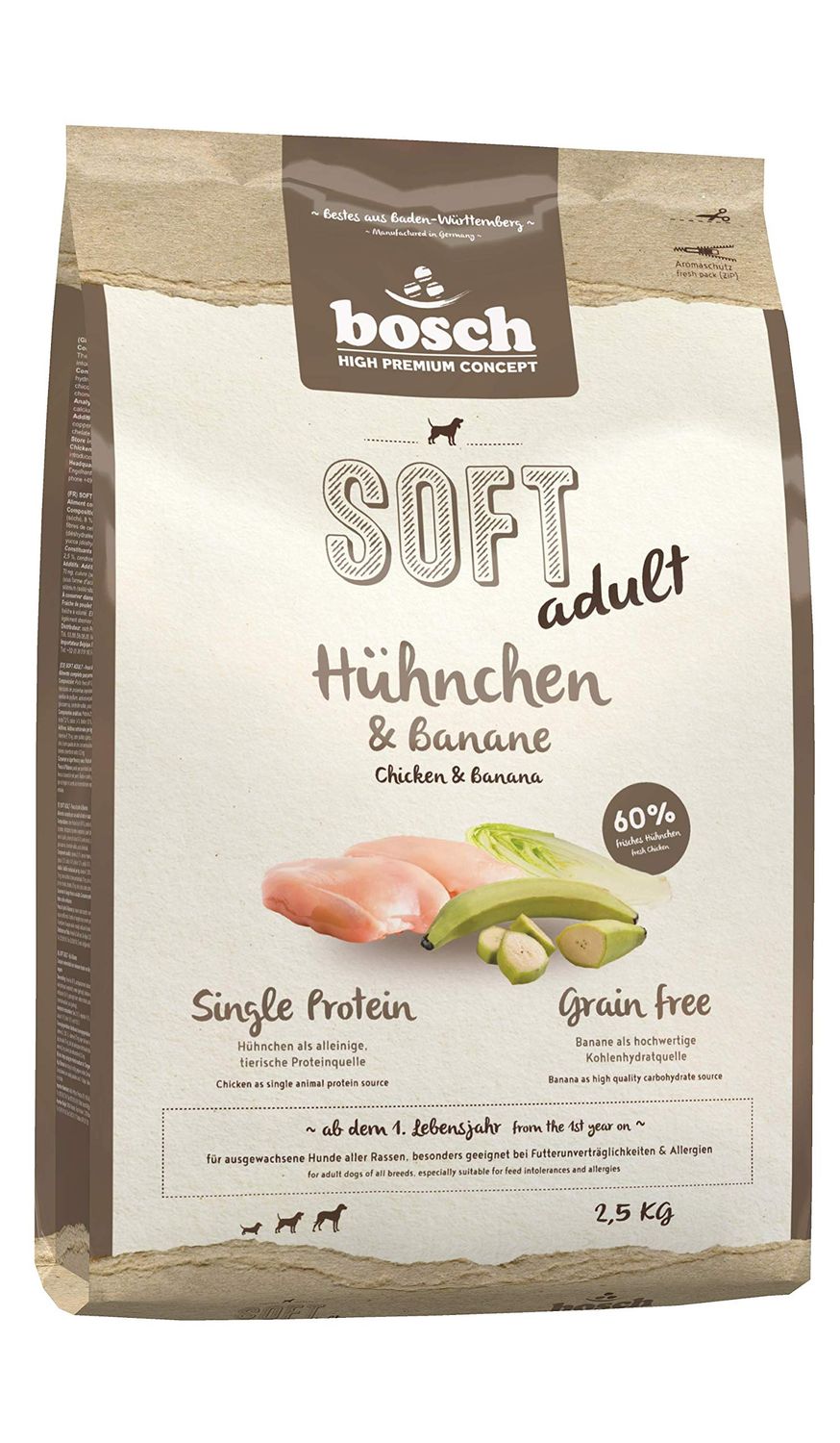 Bosch HPC Plus Ostrich &amp; Potato Dog Food for Adult Dogs of All Breeds, Single Protein, Grain-Free
