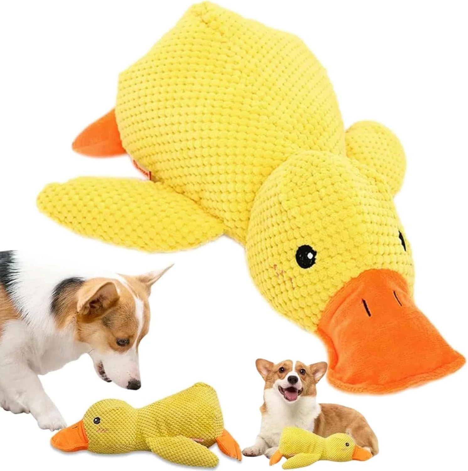 Shengruili Duck Dog Toy, Anti-Stress Duck for Dogs, Cute Toy, Plush Anti-Stress for Dogs, Squeaky Plush Toy for Small, Medium, Large