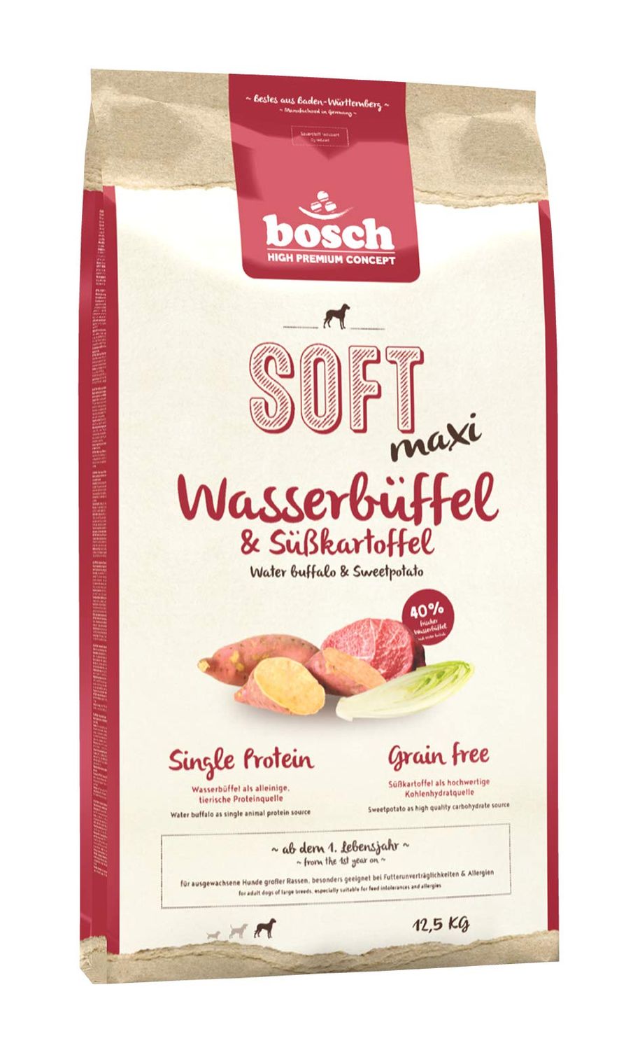 Bosch HPC Plus Ostrich &amp; Potato Dog Food for Adult Dogs of All Breeds, Single Protein, Grain-Free