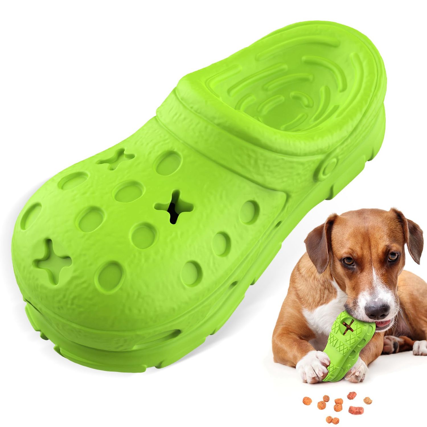 RUXAN Indestructible Dog Toy for Aggressive Chewers - Food Treat Dispensing Dog Interactive Toy Natural Rubber Dog Toy for Small/Medium/Large Dogs
