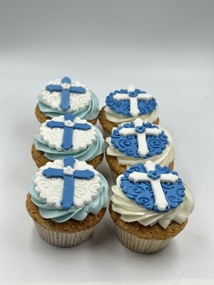 Confirmation Cupcakes- Blue and White(6)