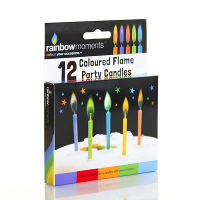 12 Colour Flame Party Candles
