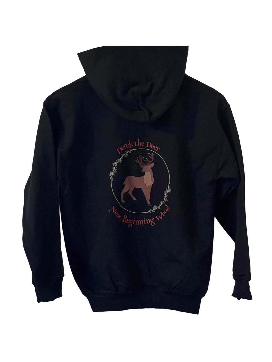 Derek the Deer Hoodie - Adults, Colour: Black, Size: S
