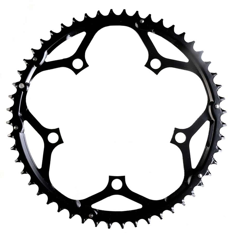 Truvativ, 52T, 10 sp, BCD 130mm, 5-Blt, uter Chainring, Fr 30/42/52, Steel, Black, 11.6215.104.000
