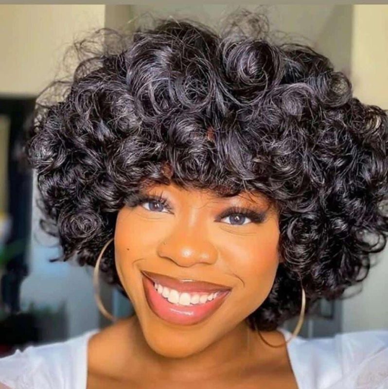 Peluca ondulada sin frontal ideal para usar sin pegamento