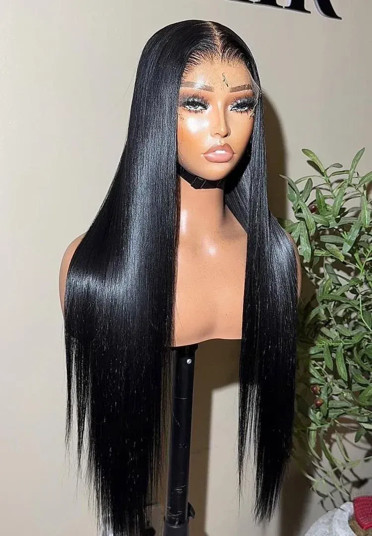 Peluca lisa larga 4*4 frontal de 28 pulgadas