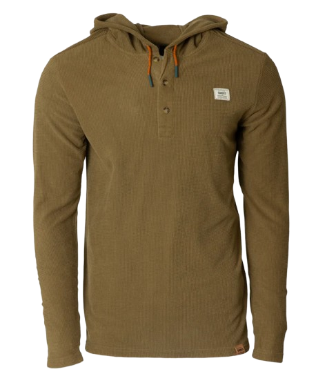 Simm's Mason Hooded Henley-Spanish Moss