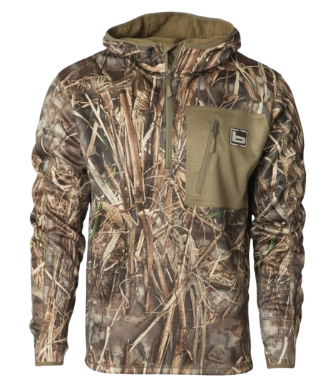 Banded Hooded Mid-Layer Fleece Pullover-MAX7