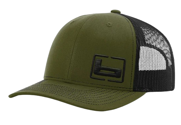 Banded Trucker Cap-Side Logo-Loden/Black